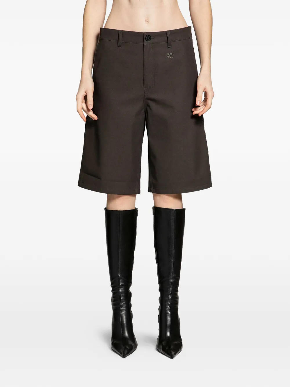 Courrèges tailored knee-length shorts - Marrone