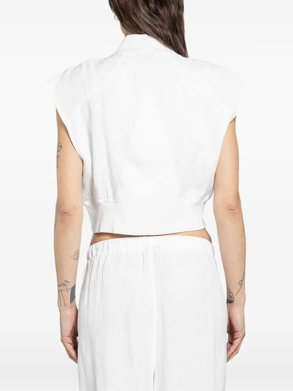  Thom Krom Zipped Bomber Vest - White 