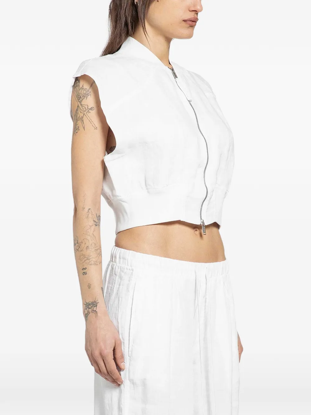  Thom Krom Zipped Bomber Vest - White 