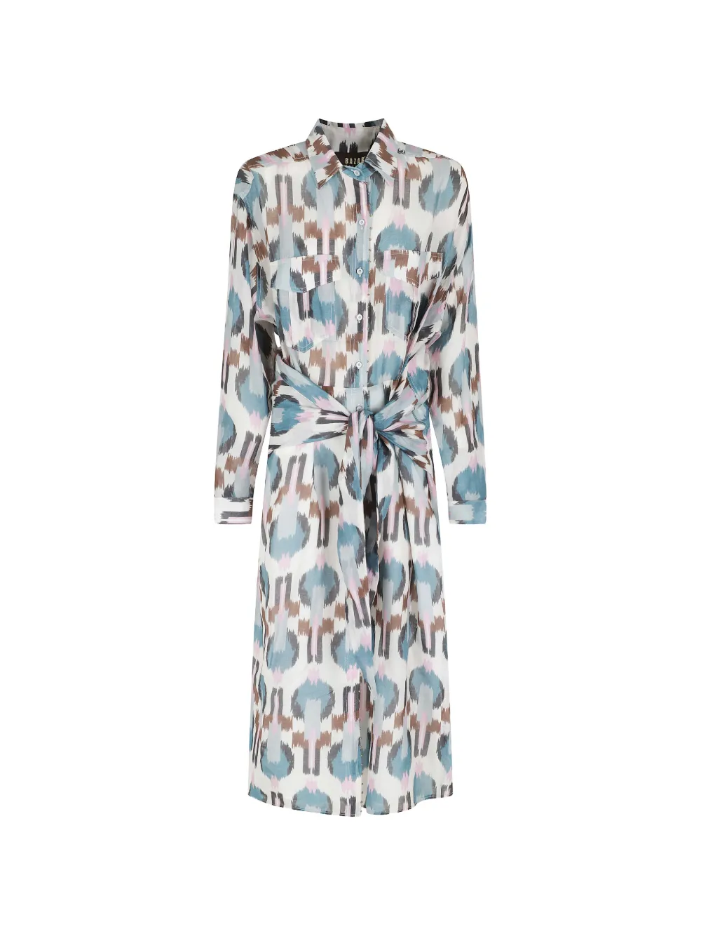 Bazar Deluxe wrap-front printed dress - Bianco