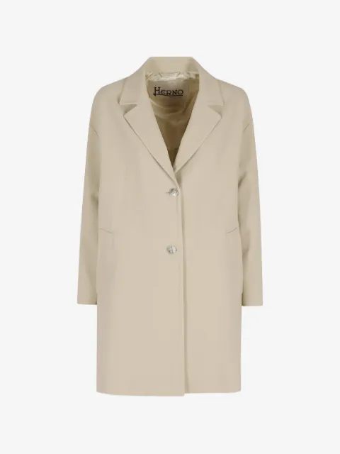 Herno notched-lapel button-fastening coat
