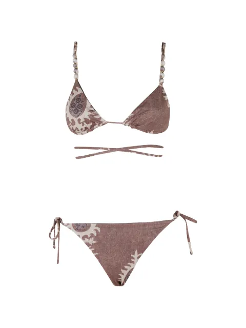 Bazar Deluxe paisley-print beaded-strap bikini