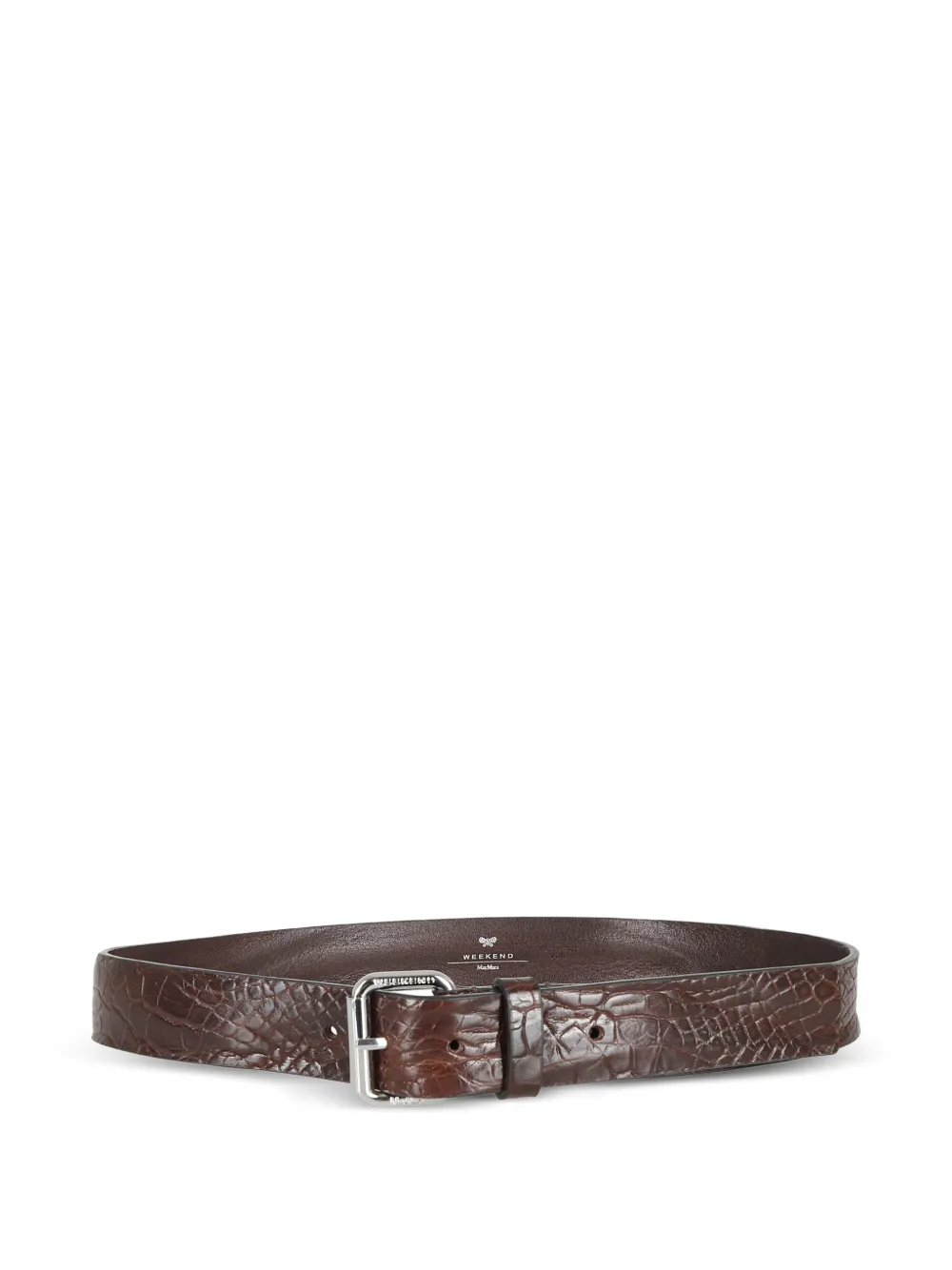 Weekend Max Mara Embossed Buckle Belt - Brown 