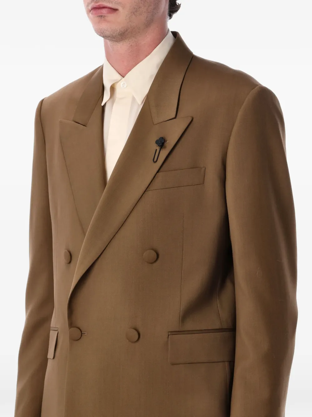  Lardini Double-breasted Four-button Jacket - Brown 