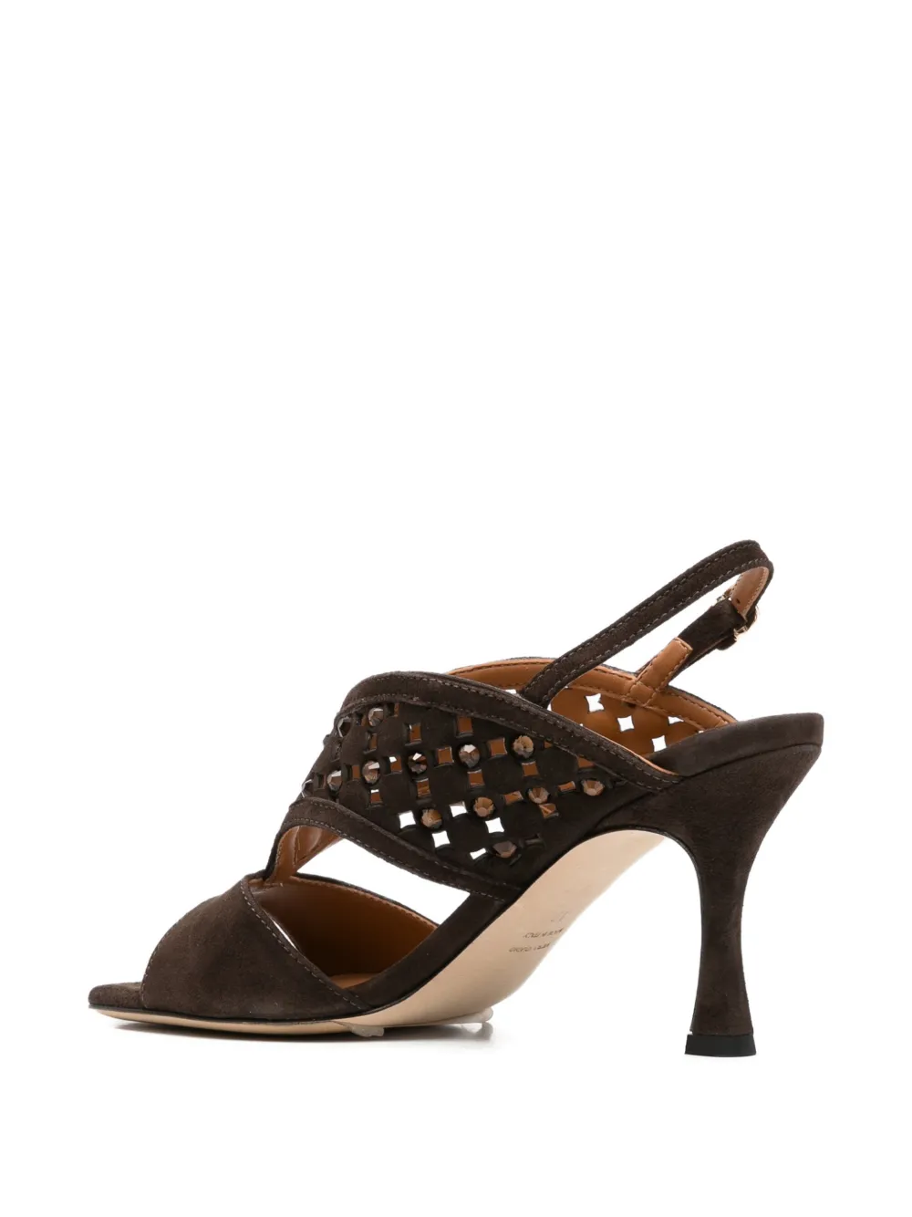  Evaluna Suede Heeled Sandals - Brown 