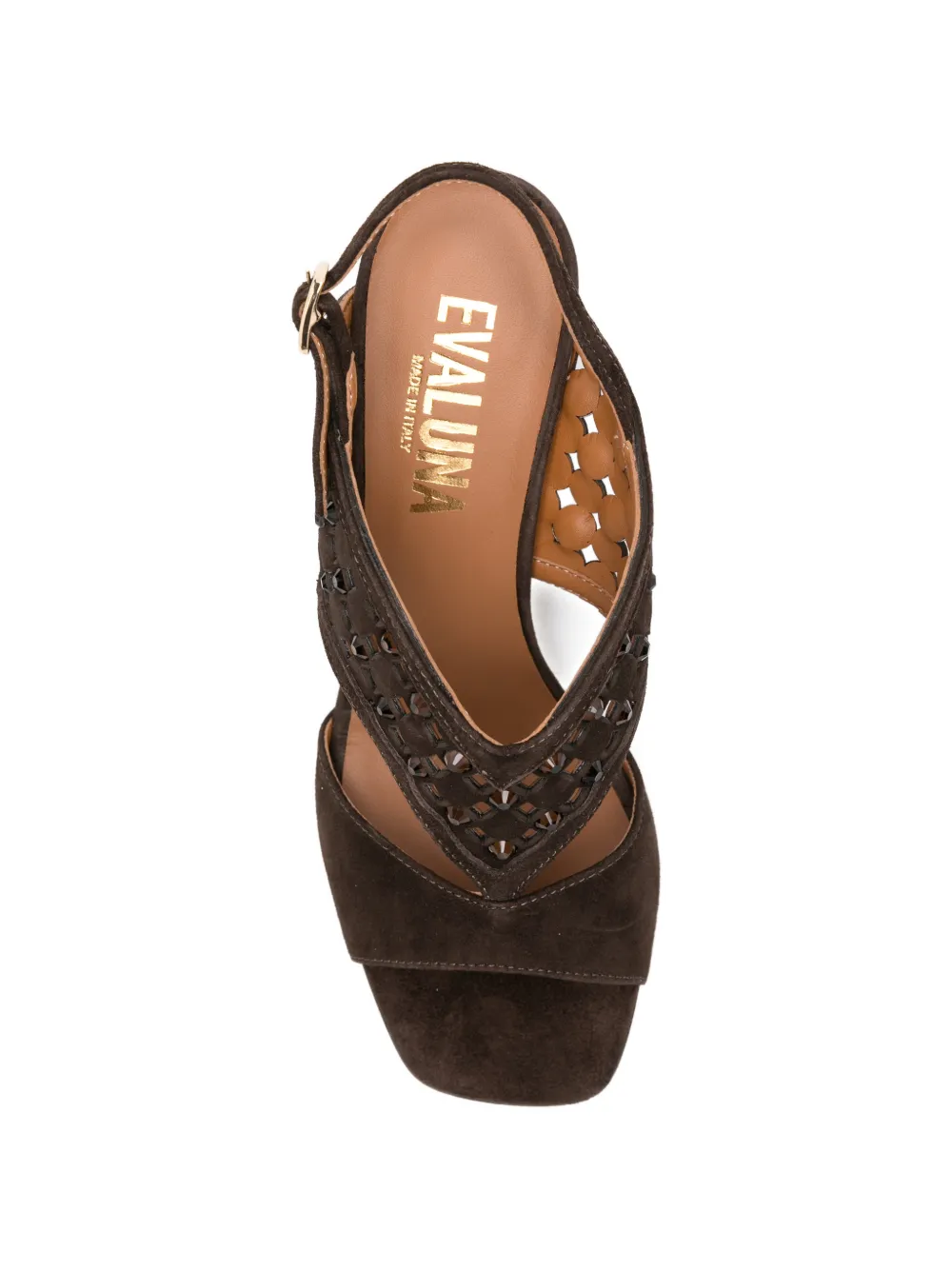 Evaluna Suède sandalen met hak Bruin