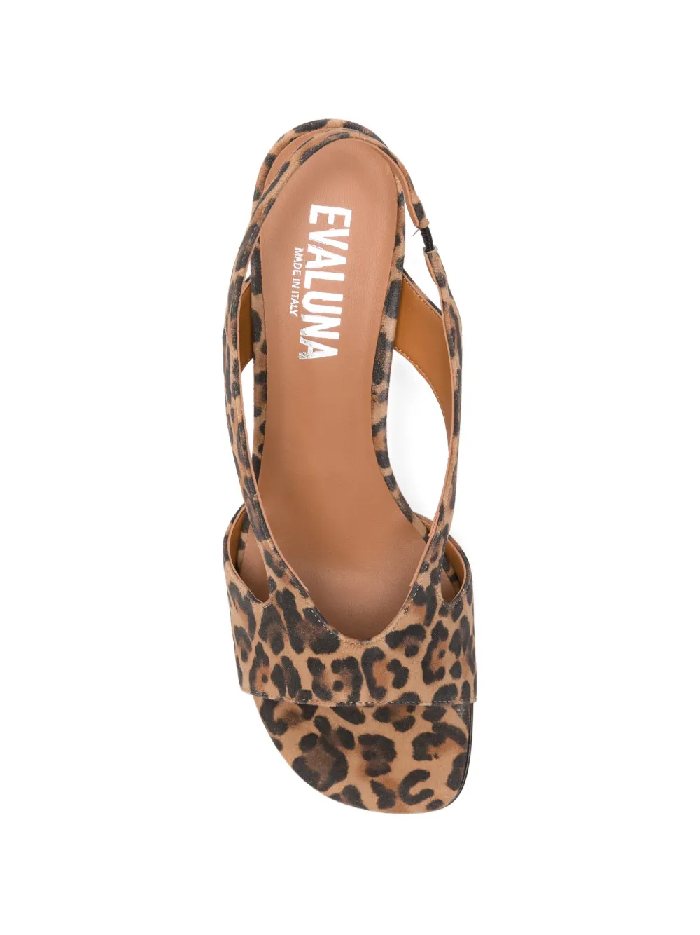Evaluna Sandalen met dierenprint en hak Bruin