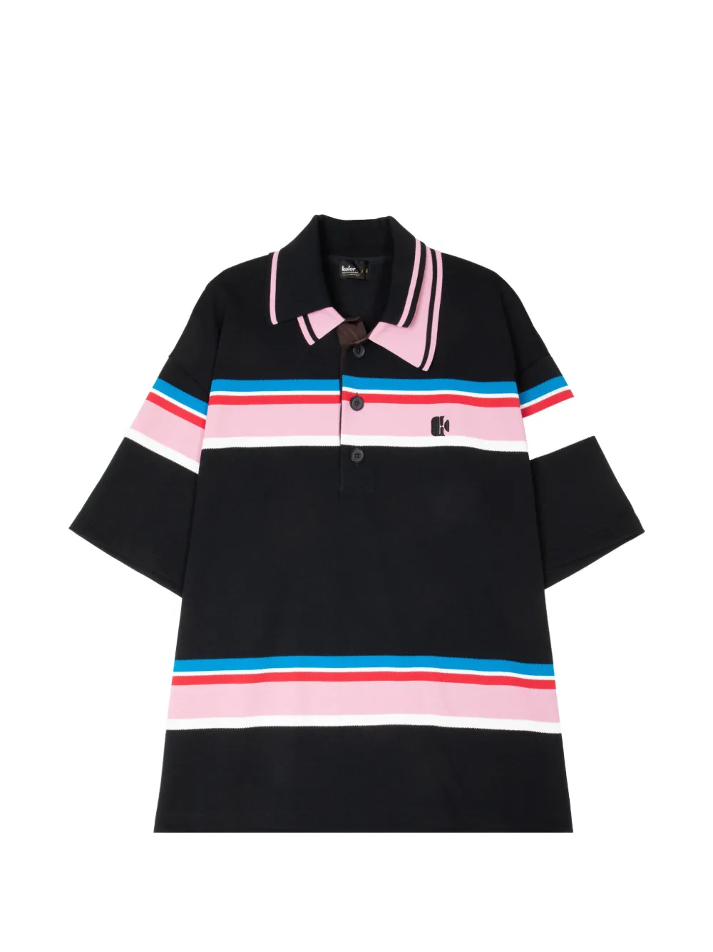 Kolor striped polo shirt - Nero