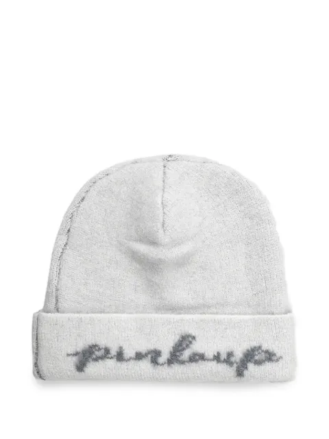 Pinko Kids logo-embroidered knitted beanie hat