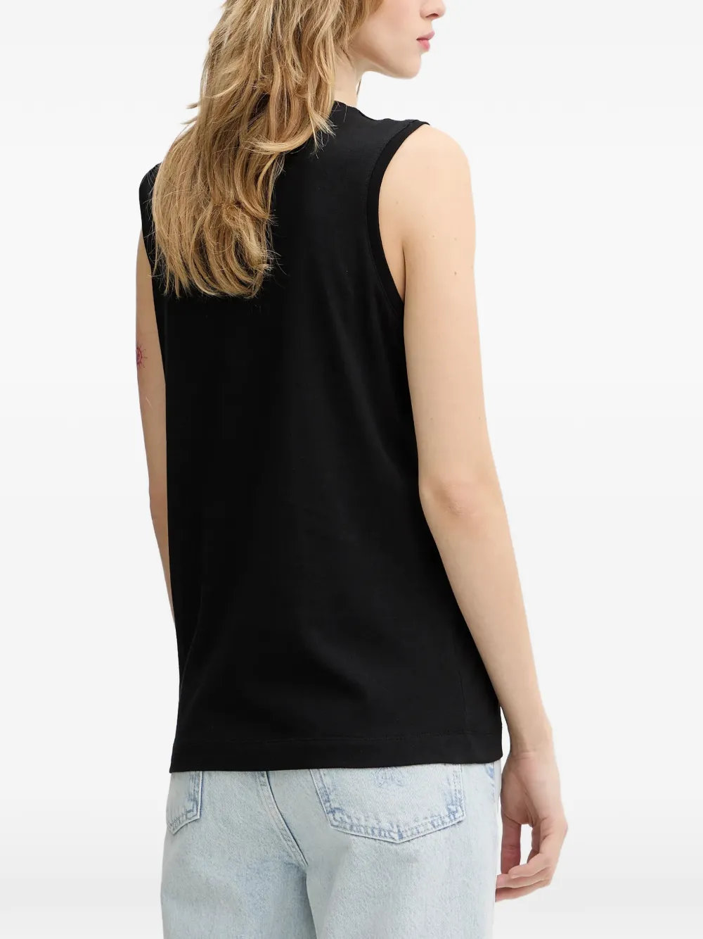 PINKO heart-appliqué tank top Zwart