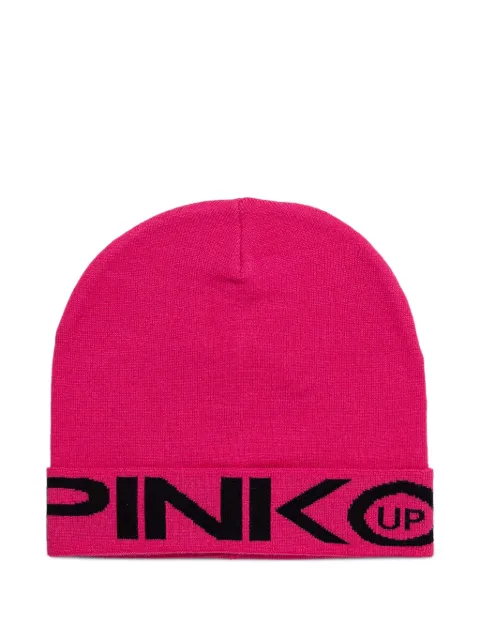 Pinko Kids logo-intarsia beanie hat