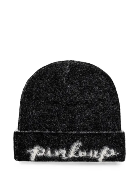 Pinko Kids logo-intarsia knitted beanie hat