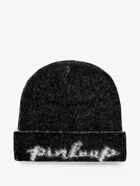 Pinko Kids logo-intarsia knitted beanie hat