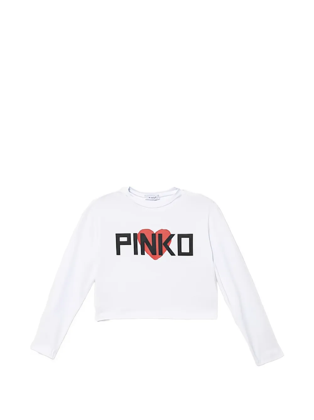 Pinko Kids long-sleeved heart T-shirt - Bianco