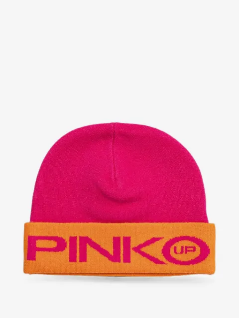 Pinko Kids 로고 인타르시아 니트 비니
