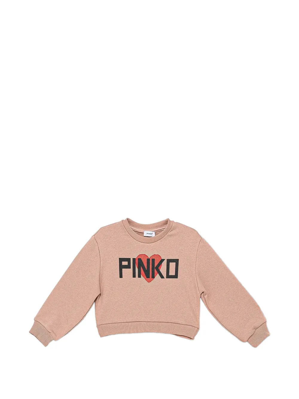 Pinko Kids logo-print heart-motif sweatshirt - Rosa