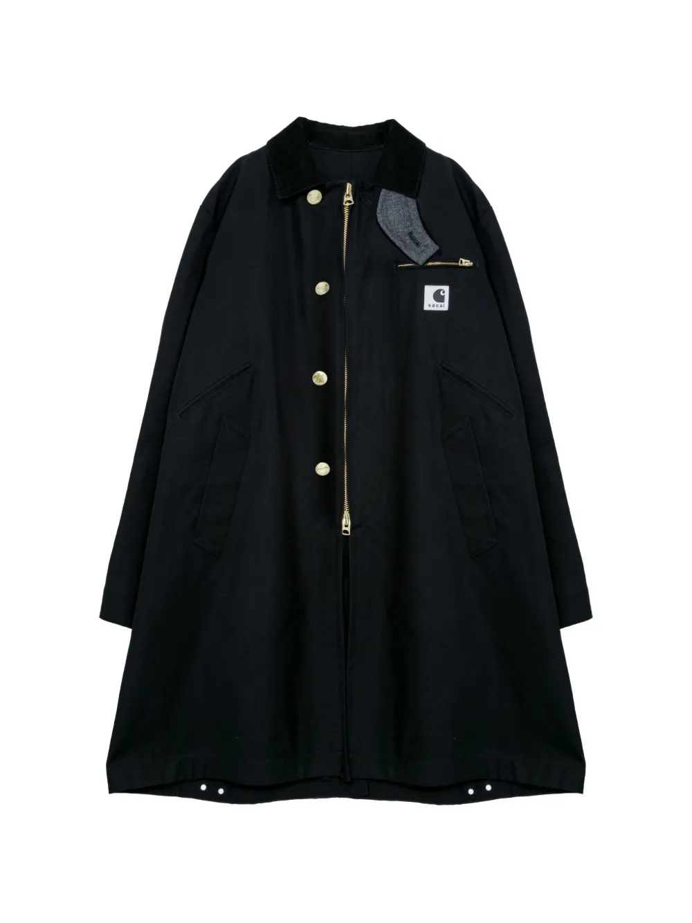 Carhartt WIP x Sacai Duck Coat logo trench coat - Nero