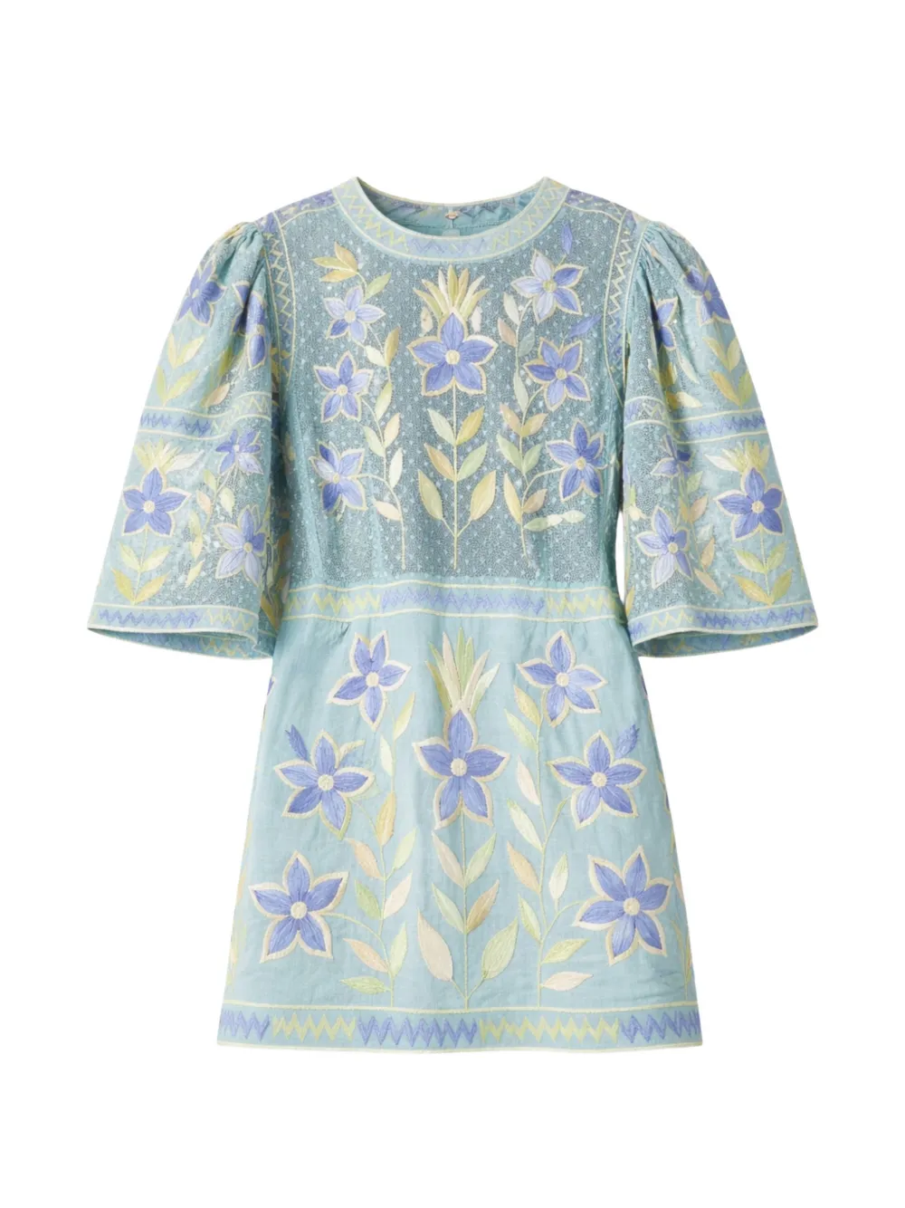 Antik Batik Carioca floral mini dress - Blue