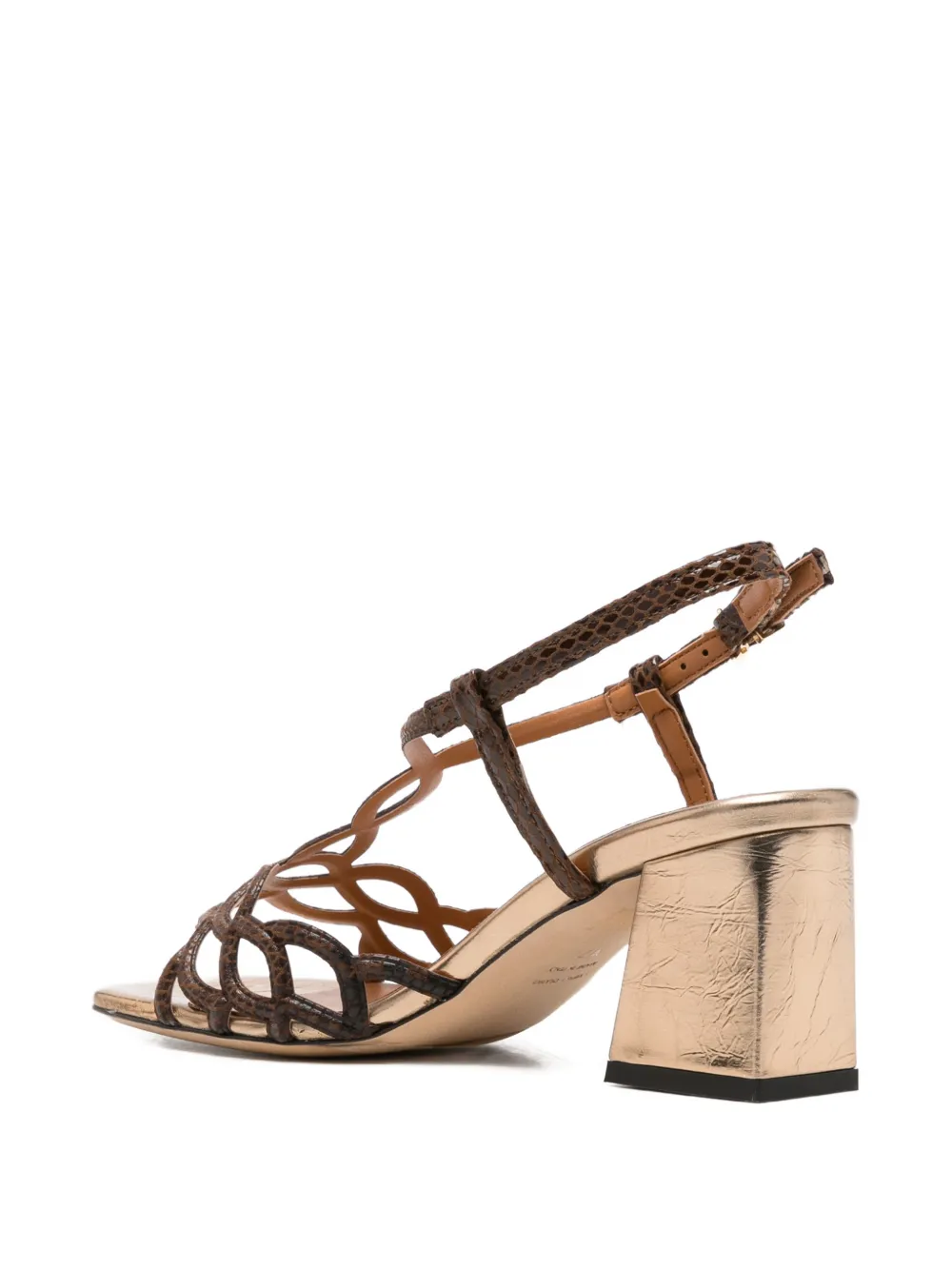 Evaluna Sandalen met blokhak Bruin