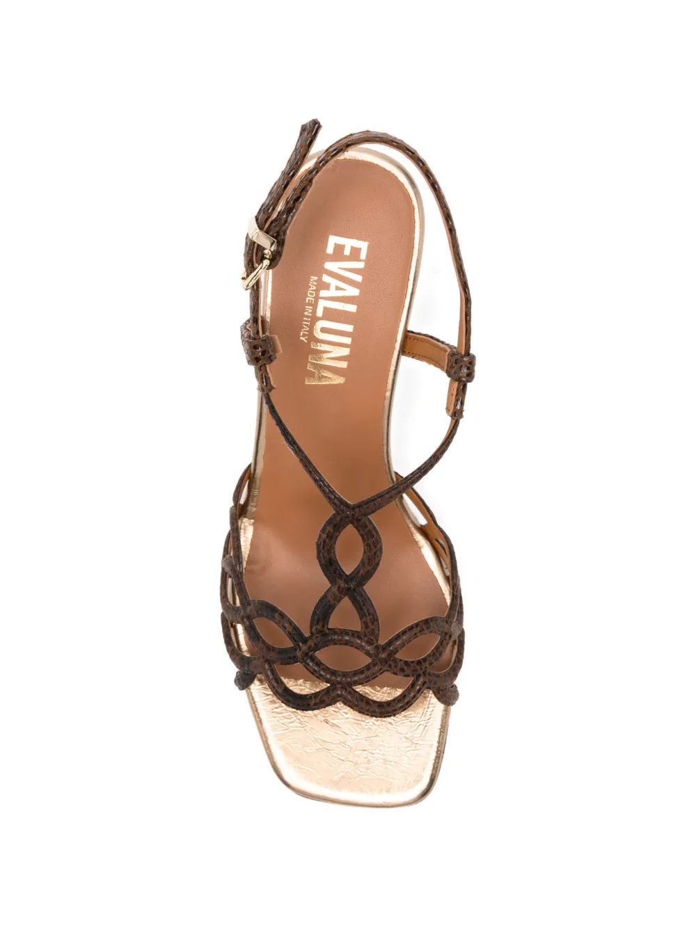 Evaluna Sandalen met blokhak Bruin