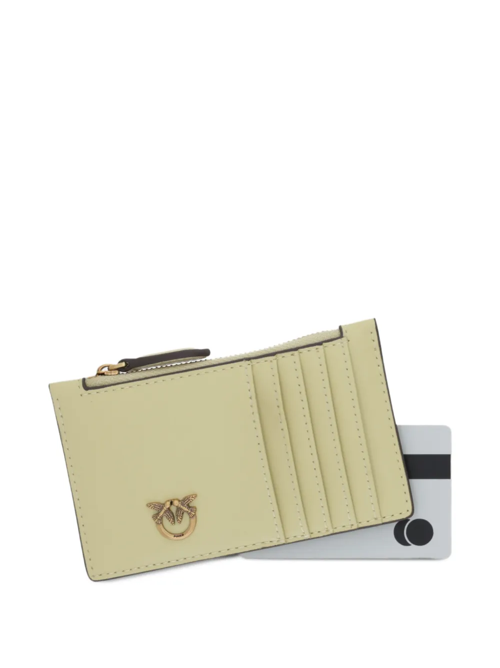 PINKO Pasjeshouder met logo en rits Geel