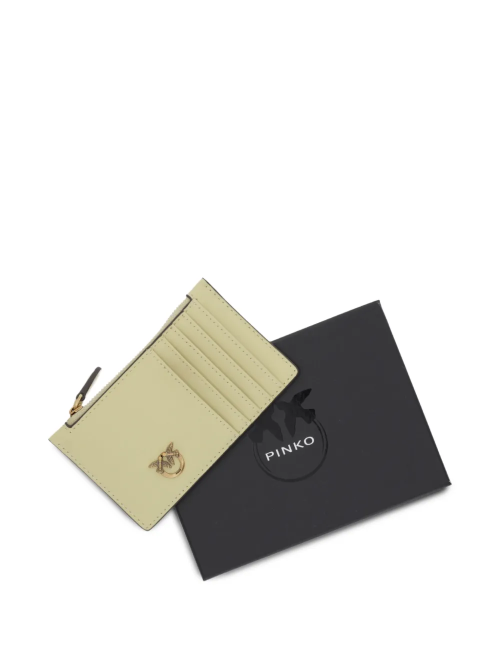 PINKO Pasjeshouder met logo en rits Geel