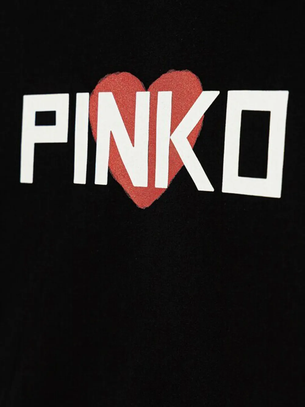 Pinko Kids Cropped T-shirt met hartpatroon Zwart