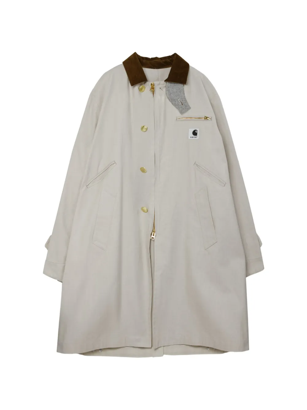Carhartt WIP x Sacai logo trench coat - Toni neutri