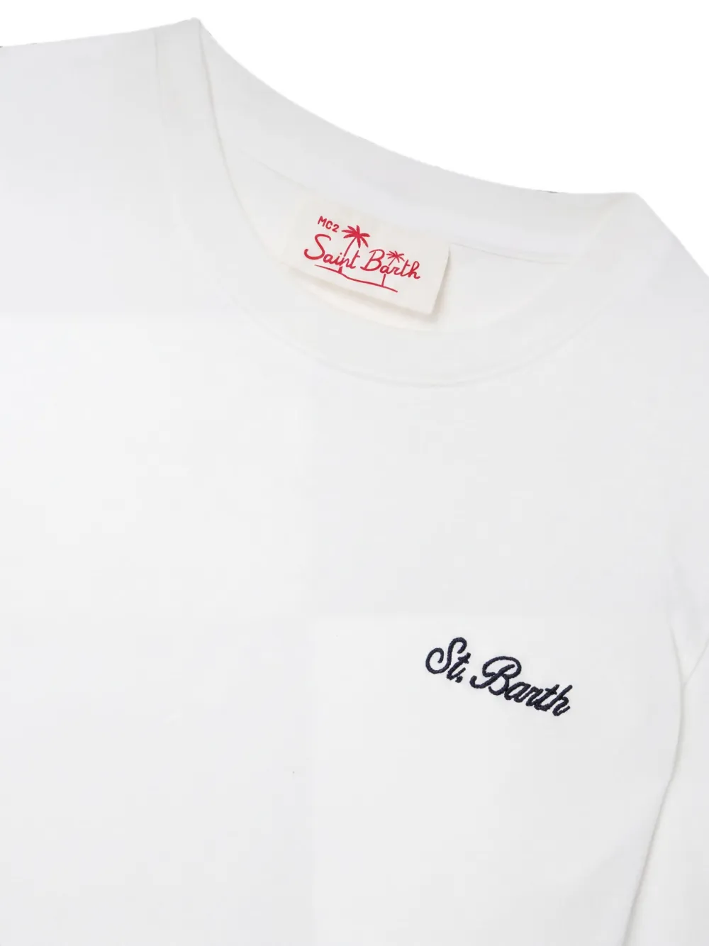 MC2 Saint Barth Kids T-shirt met geborduurd logo Wit