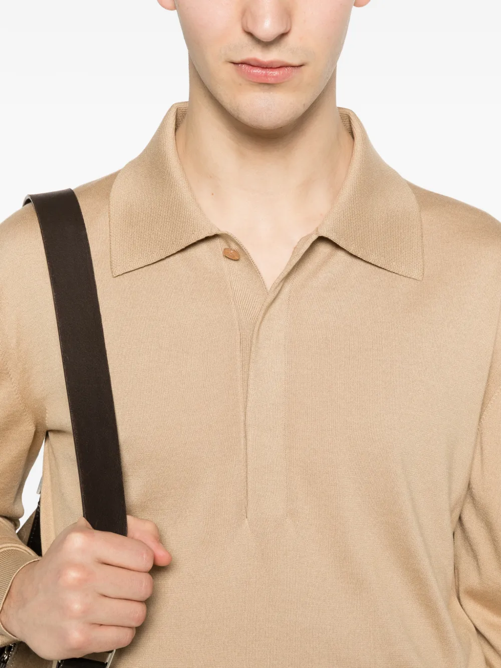 Saint Laurent Button-up poloshirt Beige