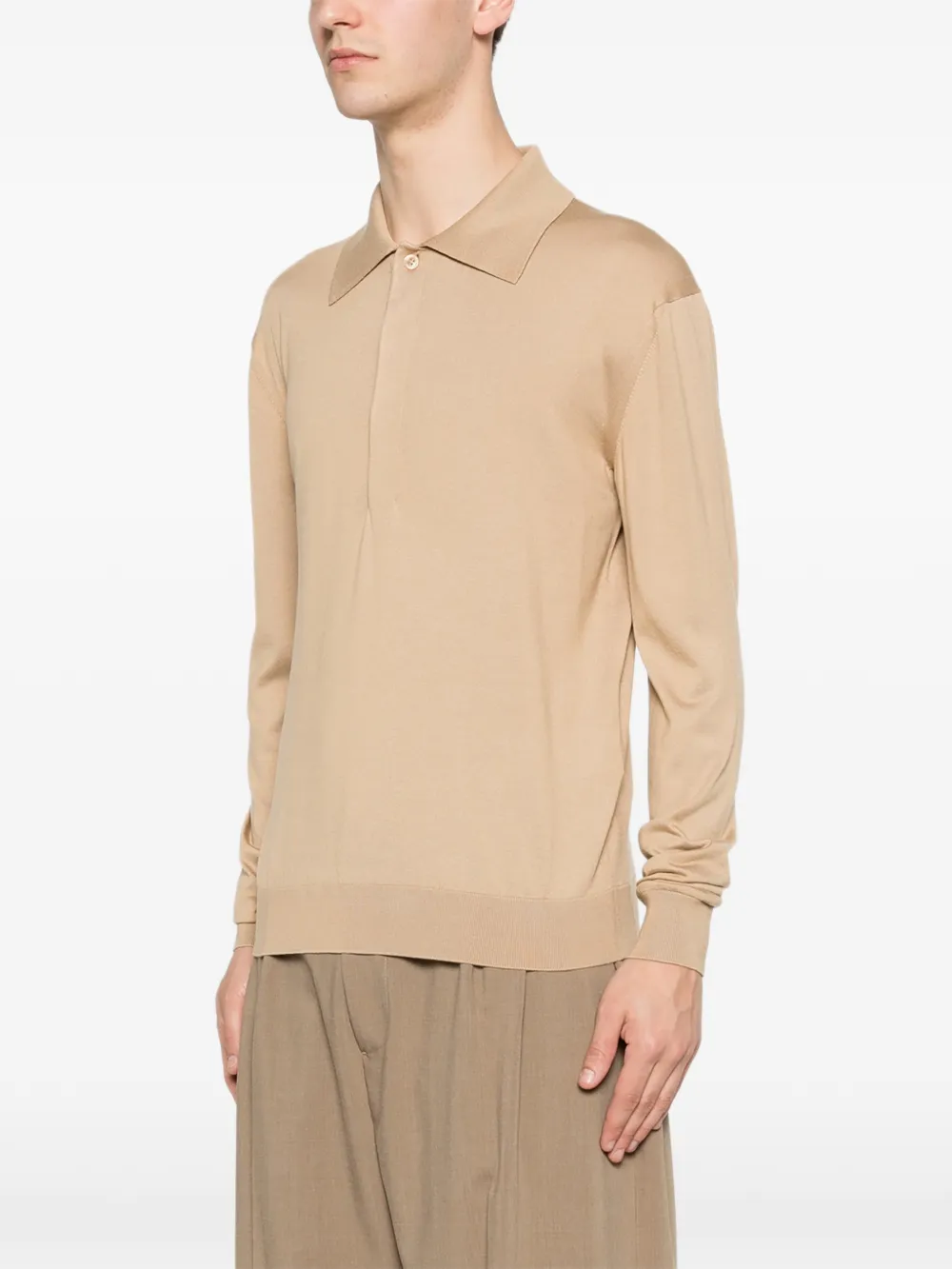 Saint Laurent Button-up poloshirt Beige
