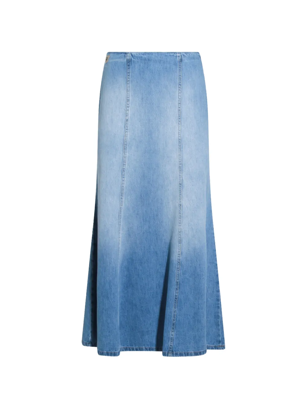 LOIS JEANS Wilson logo-patch denim maxi skirt - Blu