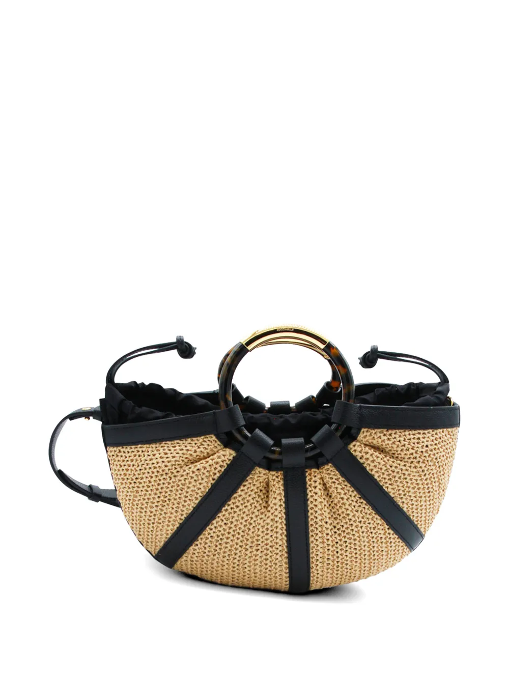  Coccinelle Medium Shell Straw Tote Bag - Neutrals 