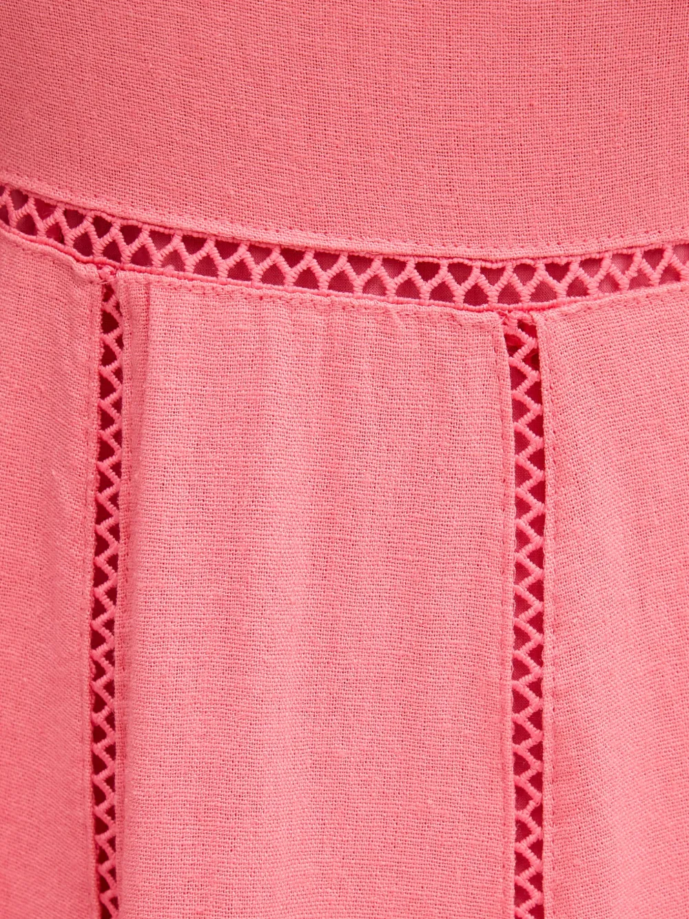 DKNY midi-jurk met strikdetail en ladderstiksel Roze