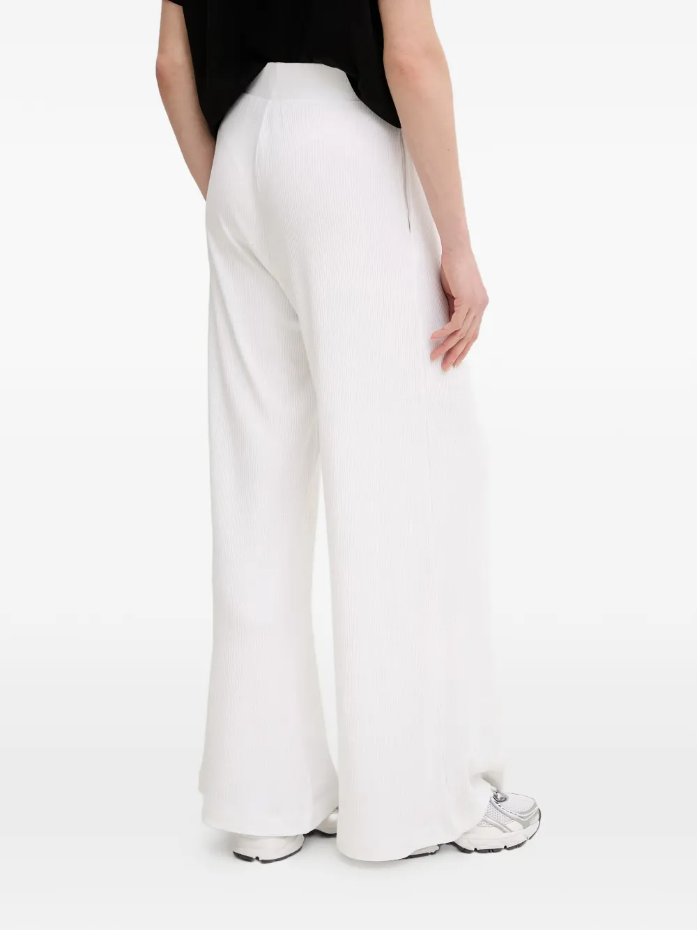 Ea7 Emporio Armani ribbed palazzo pants Wit