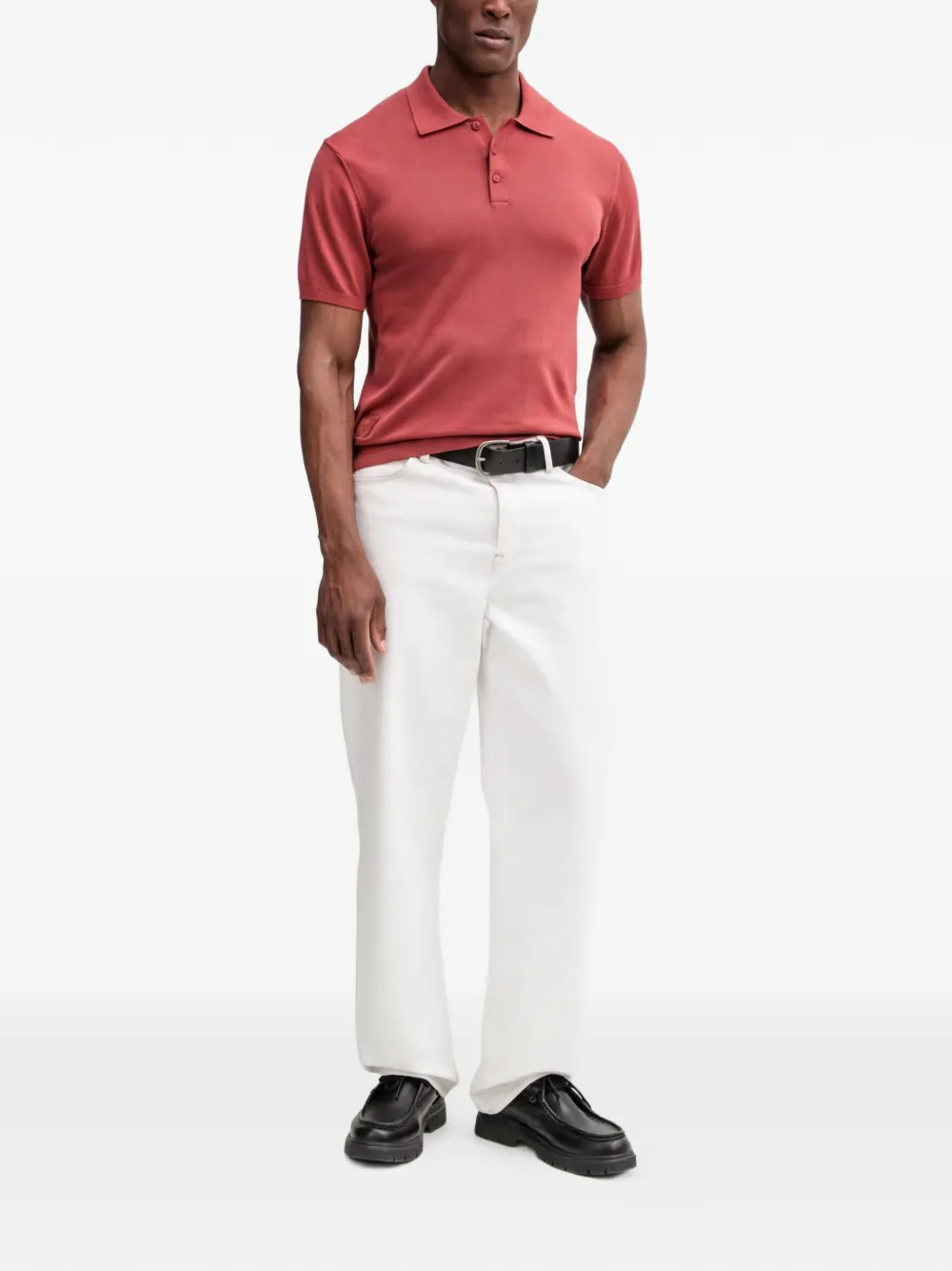  Blauer Polo Con Botones - Rojo 