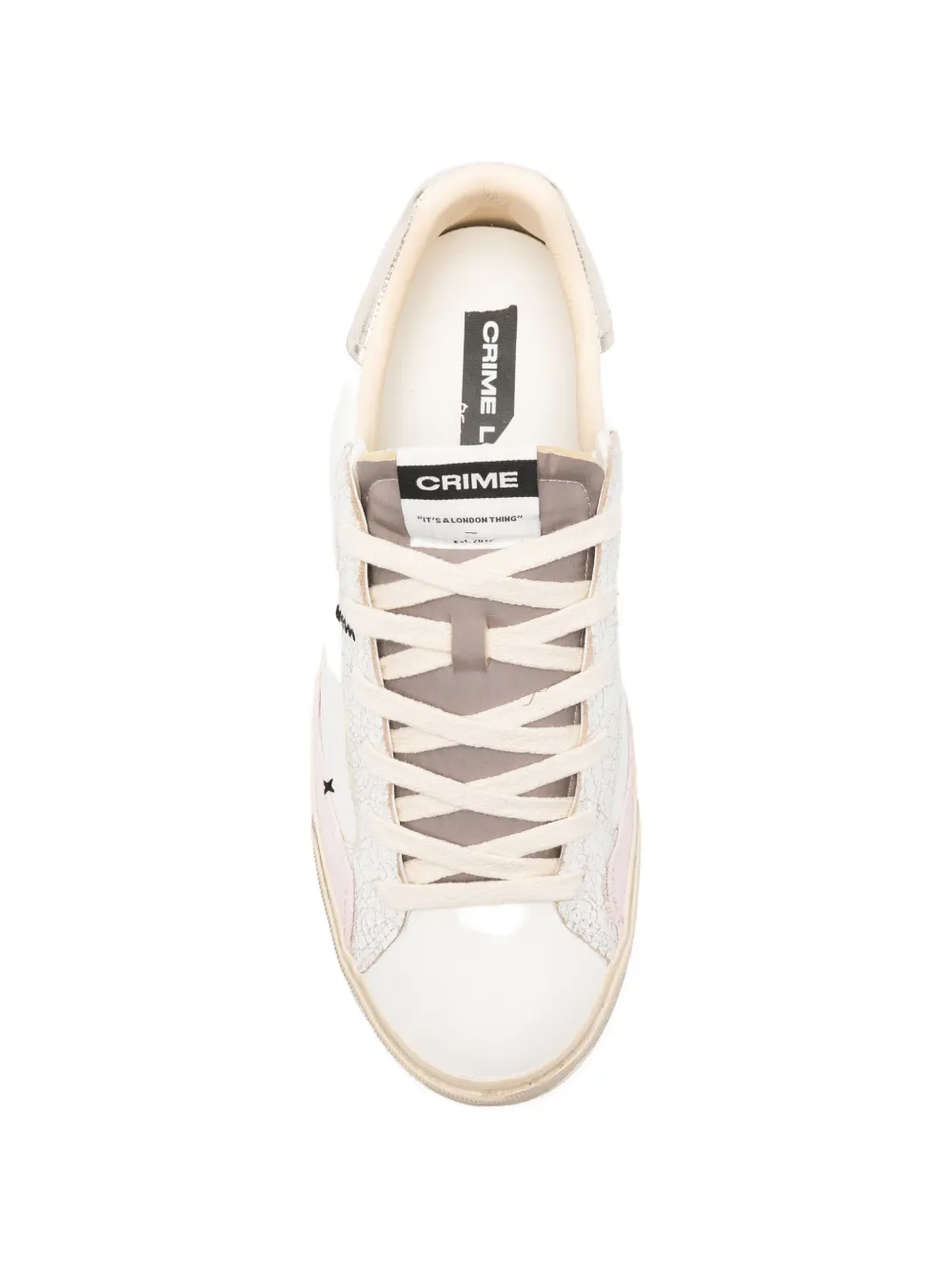 Crime London Sneakers met gerafeld effect Wit