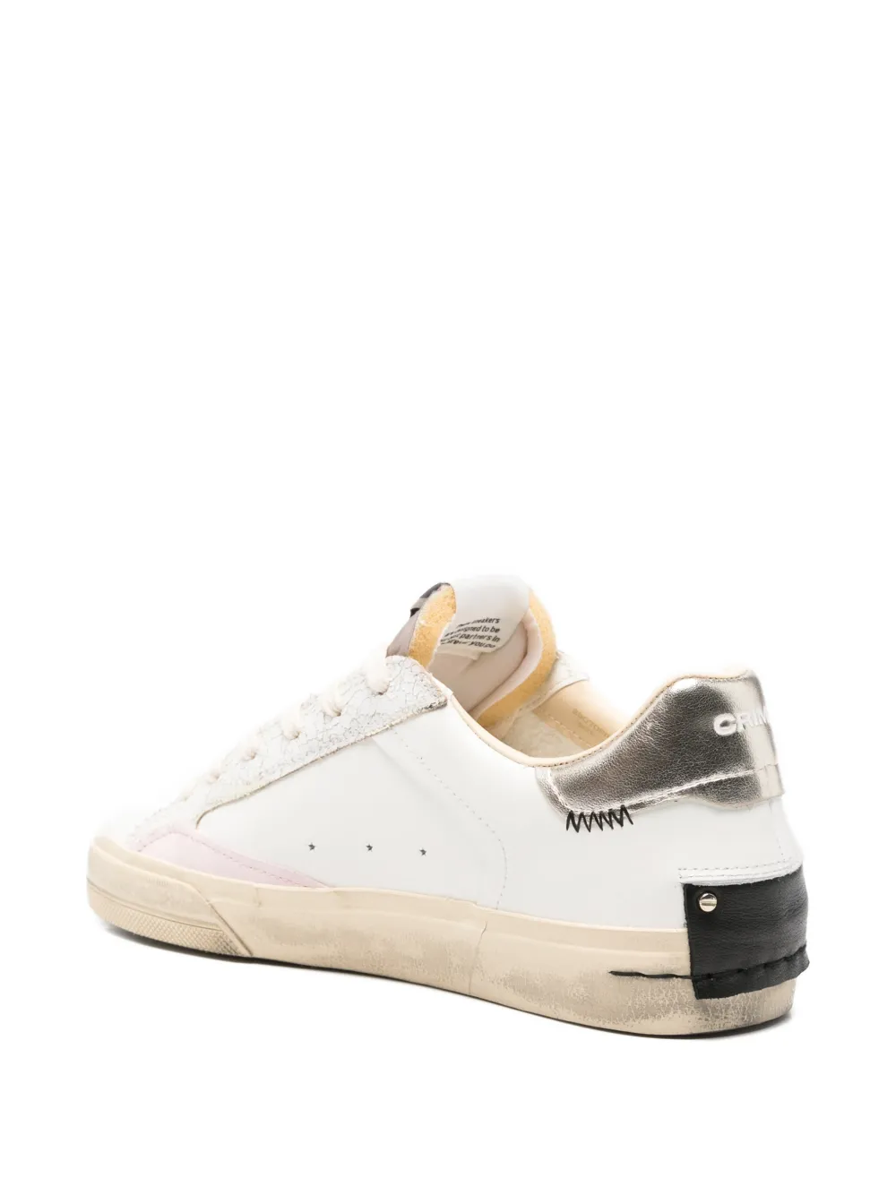 Crime London Sneakers met gerafeld effect Wit