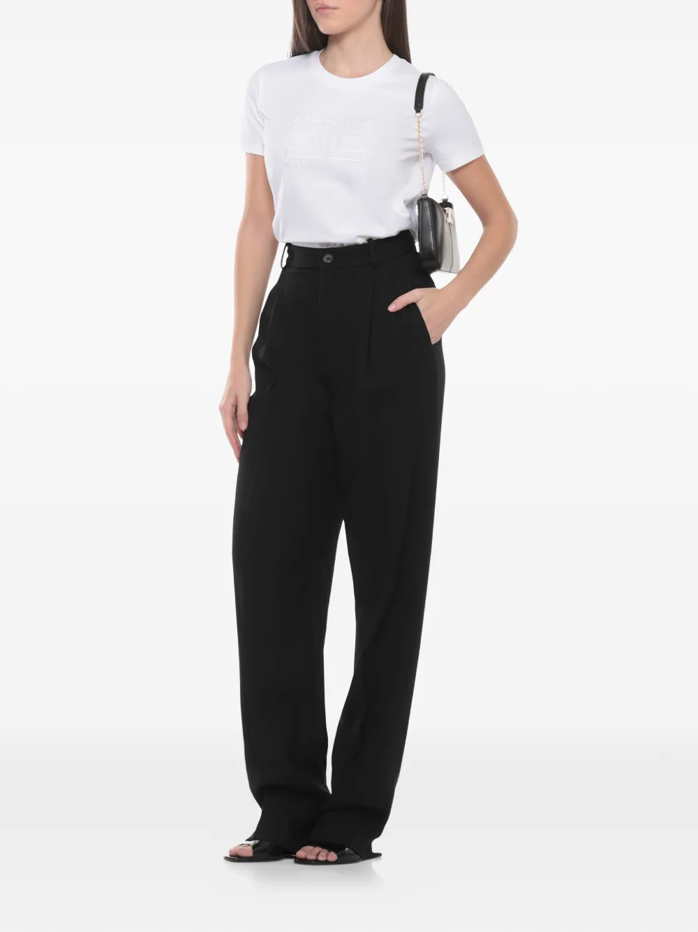  Elisabetta Franchi Pantalon à Design Plissé - Noir 