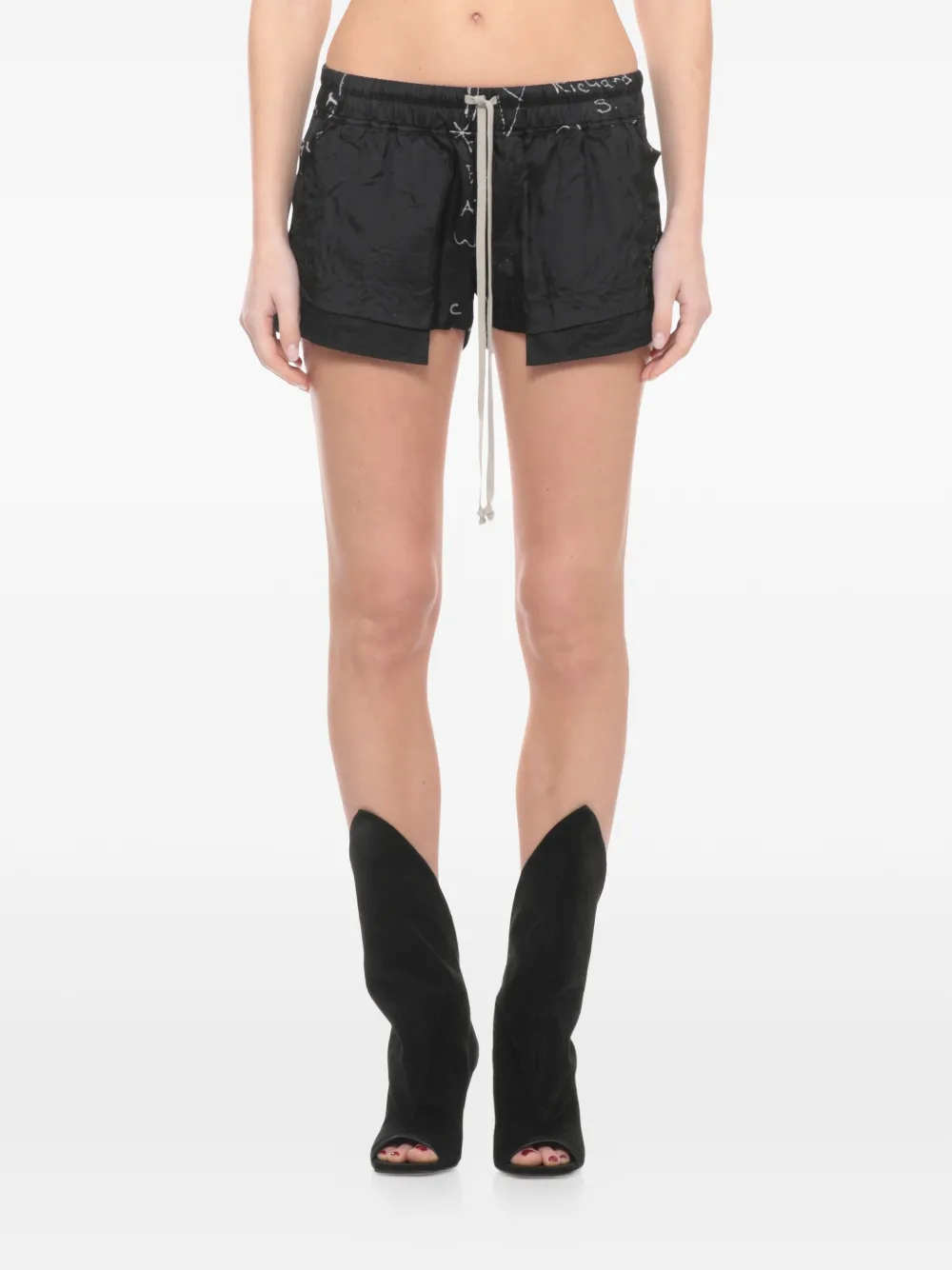  Rick Owens Fog Drawstring-waist Shorts - Black 