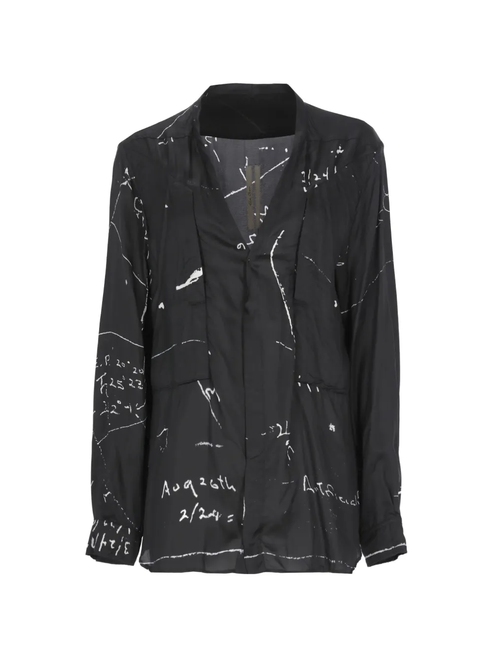 Rick Owens printed V-neck shirt - Nero