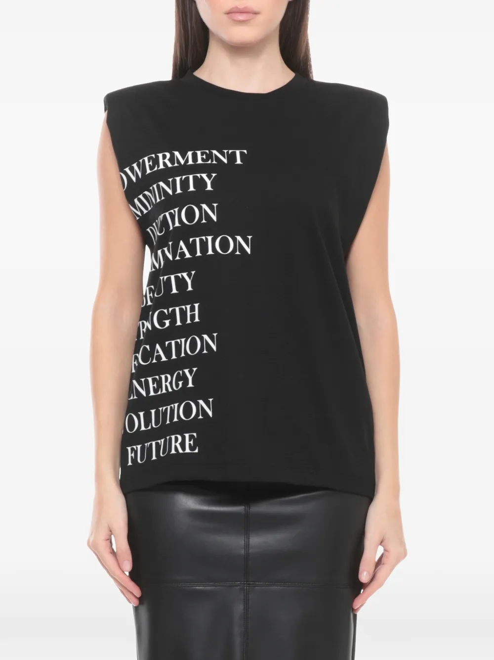 Elisabetta Franchi text print tank top - Nero