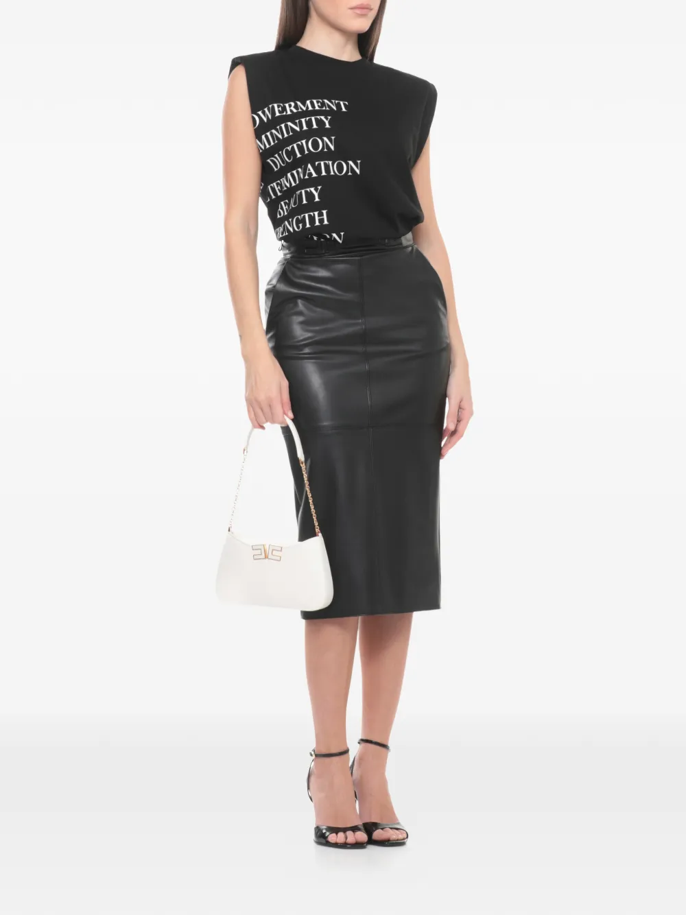Elisabetta Franchi Tanktop met tekst Zwart
