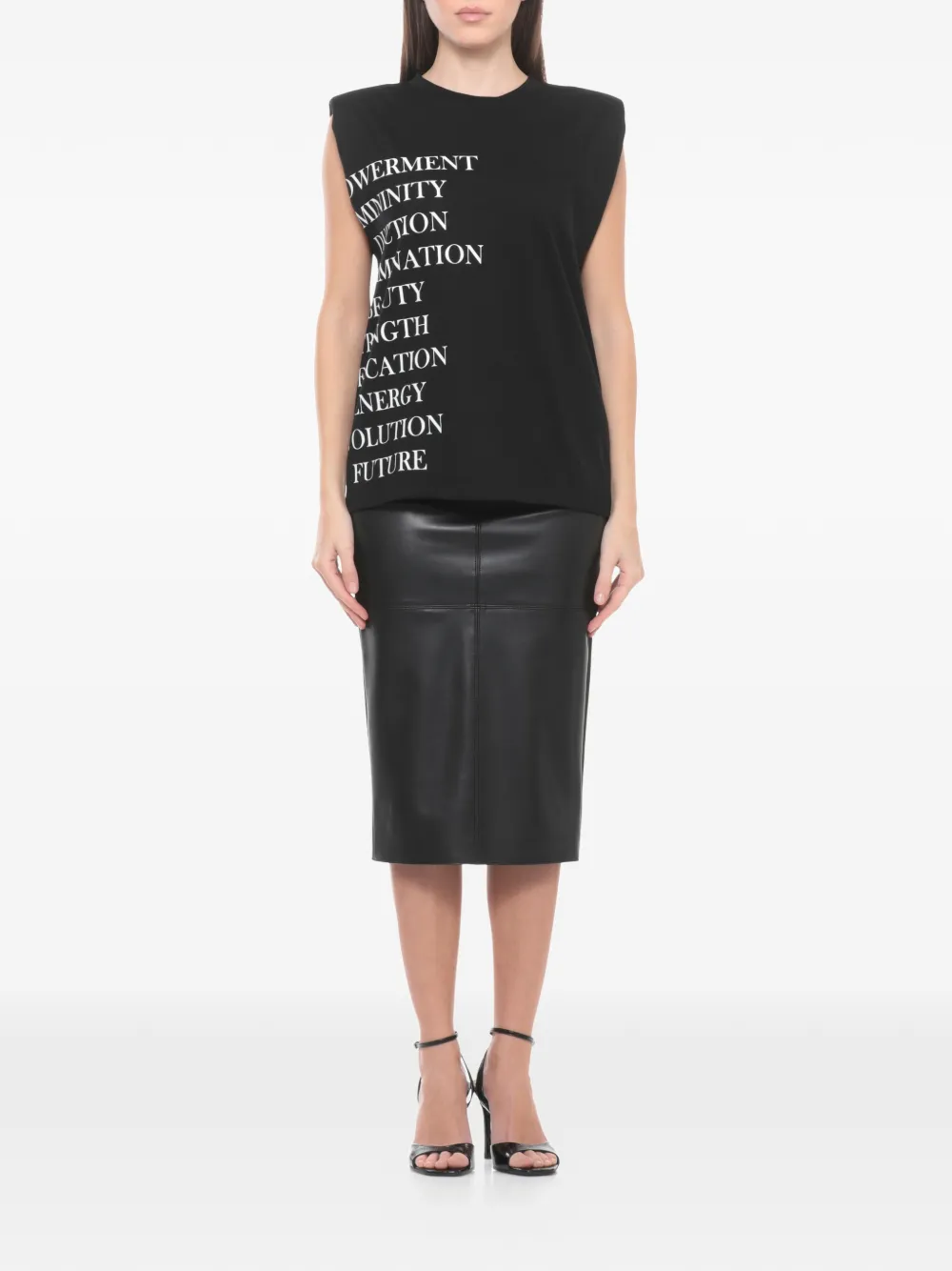 Elisabetta Franchi Tanktop met tekst Zwart