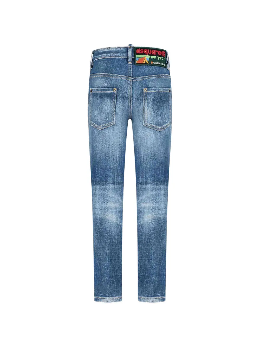  Dsquared2 Kids Distressed Patch Denim Jeans - Blue 