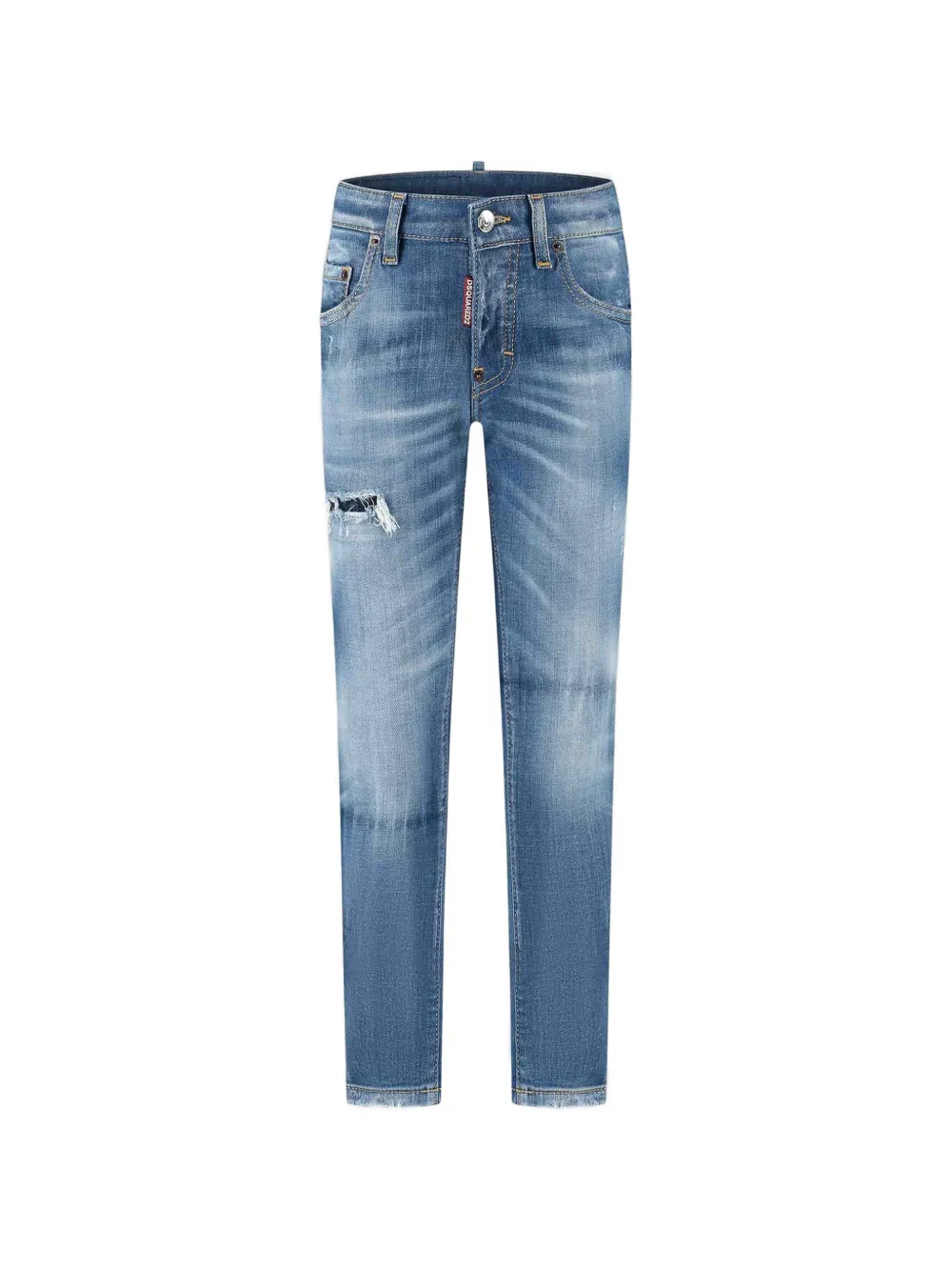 DSQUARED2 KIDS distressed patch denim jeans - Blu