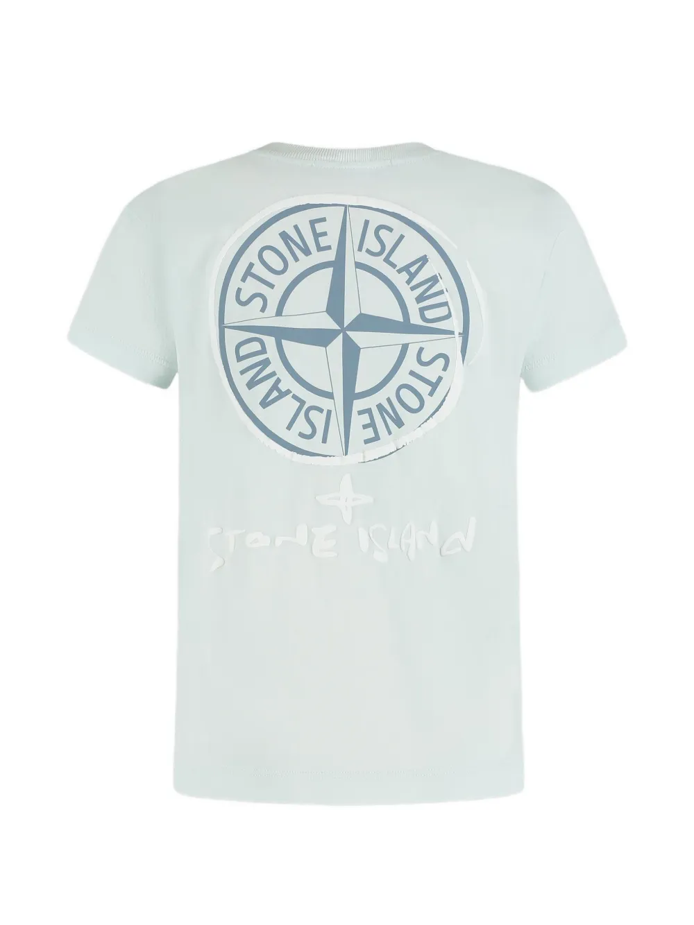 Stone Island Junior T-shirt met logopatroon Blauw