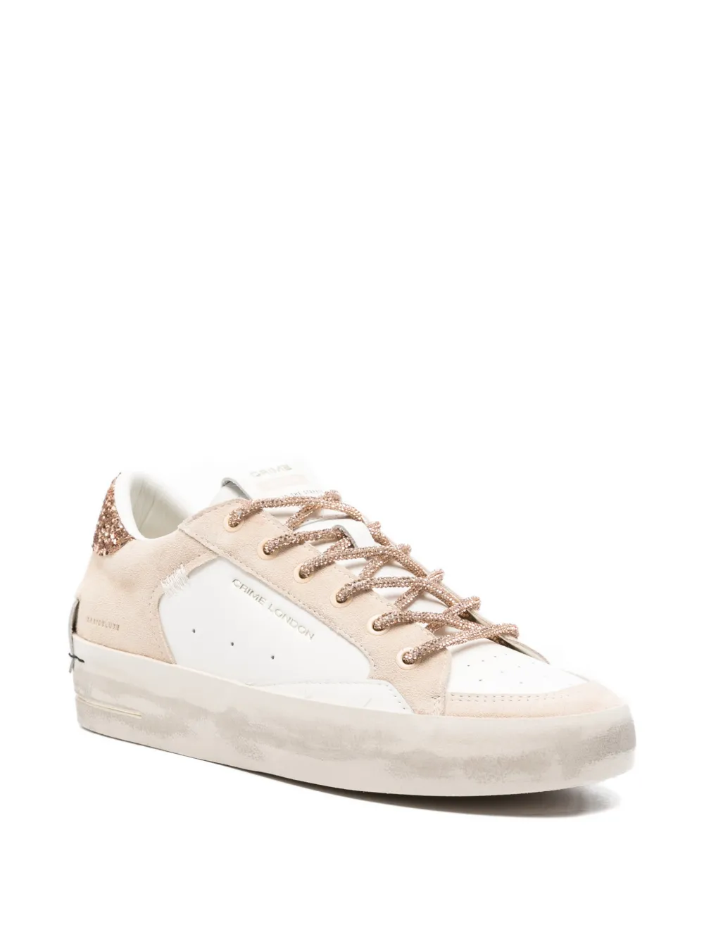 Crime London Sneakers verfraaid met glitters Beige
