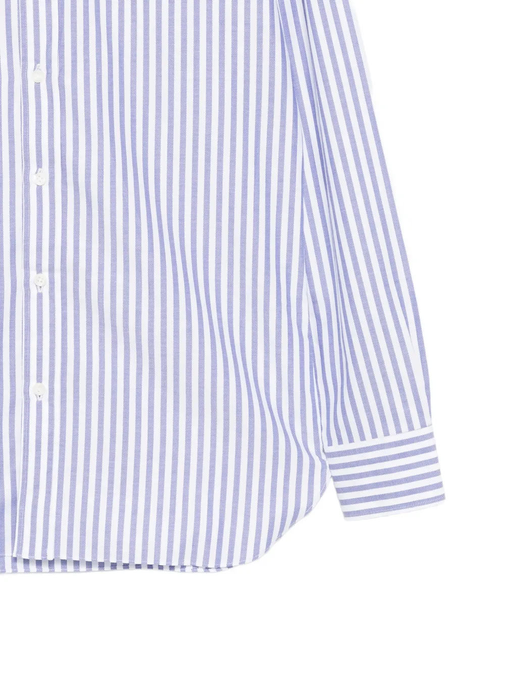 Borrelli Camicia A Righe In Cotone - Blu 