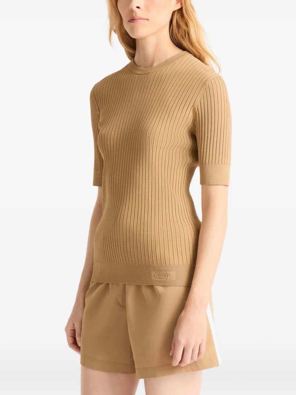 Fusalp Jadou geribbeld T-shirt met korte mouwen Bruin